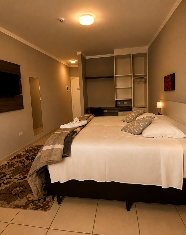 Quarto individual do Gold Inn Hotel